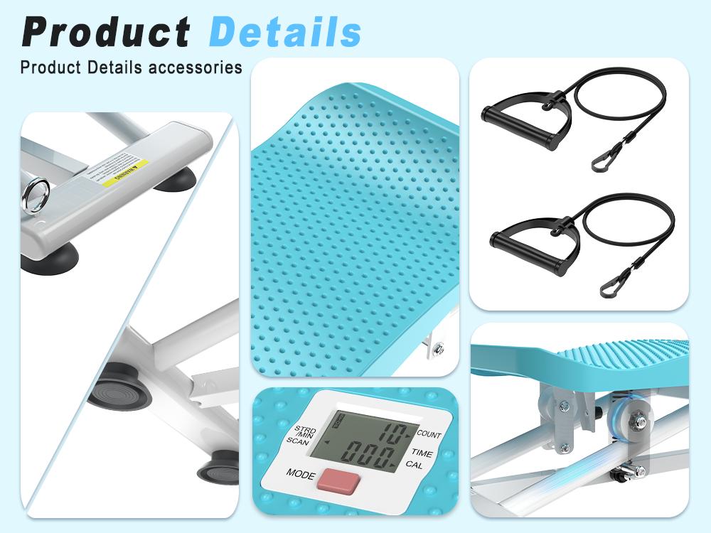 HOTWAVE Ski Machine Lateral Slide Stepper for Leg Sculpting & , Inner Thigh & Glute Workout, Full Body Cardio with Resistance Bands & LCD Monitor, Compact Folding Home Gym Equipment SpringStatements