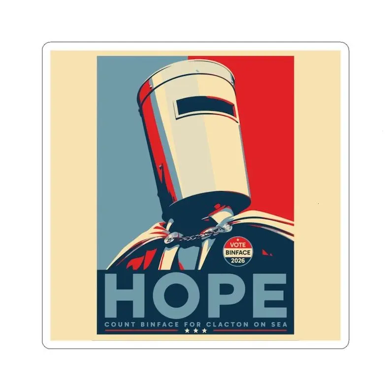 Count Binface Kiss-Cut Stickers | Vote Binface Clacton By-Election, Anti Farage, UK Political Humour, Funny British Protest Parody Gift