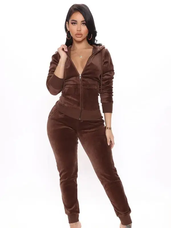 The Original Trendsetter Velour Set - Chocolate