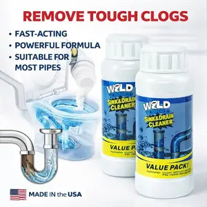 2PCS Pipe Dredging Agent for Kitchen and Toilet Pipelines,Dissolves 200+ Blockages and Kills 99% of Bacteria.
