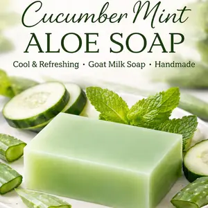 Cucumber Mint Aloe Soap | Cooling Soap Bar | Fresh Spa Soap