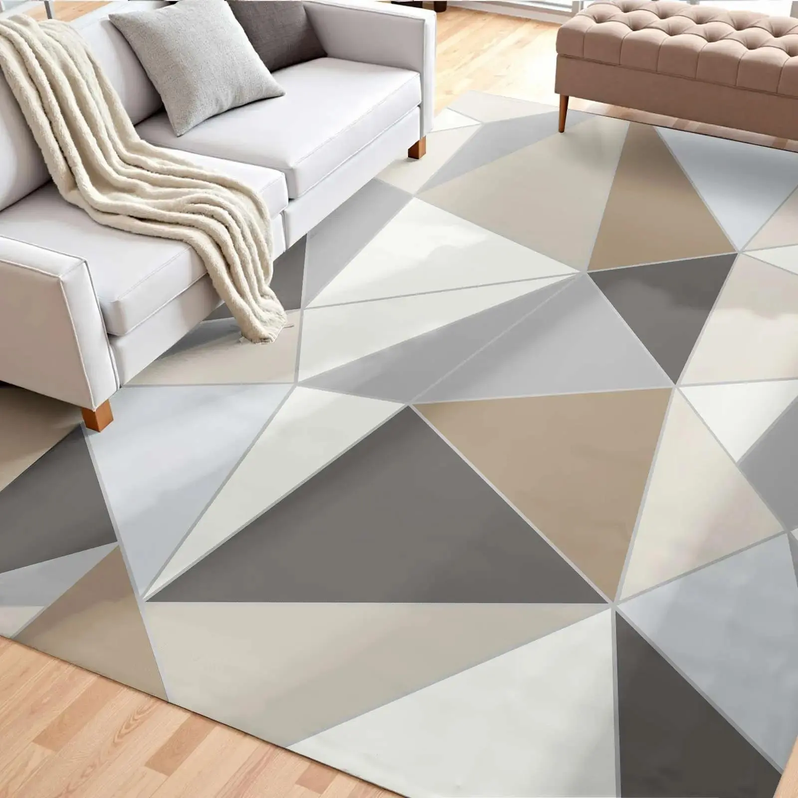 VEVOR Area Rug, 5 x 7 ft Large Washable Rug, Non-Slip and Tear-Resistant Soft Carpet, Pet & Child Friendly Modern Area Rugs, Indoor Mat for Bedroom, Living Room, Kids Room, Entryway, Charcoal Gray#BackToSchool
