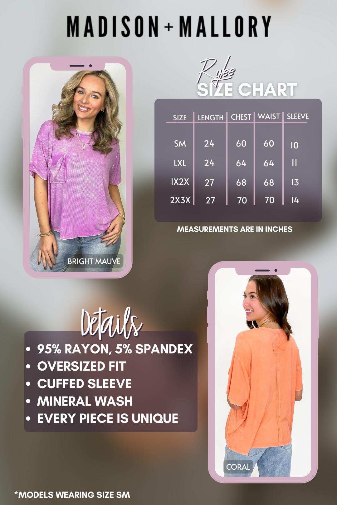 Rylee Mineral Wash Ribbed Relaxed Pocket Top - BACK IN STOCK