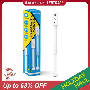 【Includes 1-Year Warranty】EAZY Outlet Extender – Prevents Fire Hazards, Extendable 18"-28" Featuring USB-C, USB-A & 2 AC Outlets, 180° Rotating Plug Adapter for Hard-to-Reach Sockets Behind Furniture, 2025 TikTokShop Black Friday Trending Product