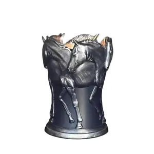 Horses Silver Wax Oil Warmer with Heat & Light Settings  Aromatic Experience Handcrafted for Durability and Safety