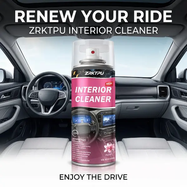 Car Interior Foam Cleaner 500ML Powerful Stain Removal Car Detailing Cleaner for Leather Seats Dashboard Fabric Carpet Upholstery Deep Cleaning Foam Spray