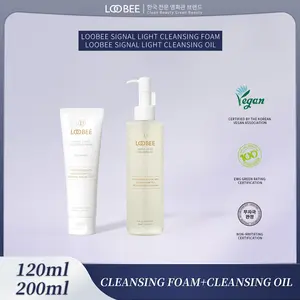 LOOBEE Dual Cleansing Set | Gentle PH-Balanced Facial Cleanser Foam(120ml)+Plant-Based Cleansing Oil(200ml),Vegan EWG Green Certified Non-Irritating Makeup Remover Kit for Sensitive Dry All Skin Types