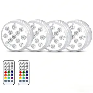 2/4 Pack 13LED Pool Lights with Remote, Submersible Color Changing Lights for Above Ground Pool, Bathtub, Pond & Hot Tub, Waterproof Party Decor for Backyard, Garden & Home