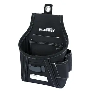 MELOTOUGH Nail and Screw Organizer Bag for Electricians and Carpenters, Tool Belt Pouch with Belt Clip, Heavy Duty Work Fastener Pouch