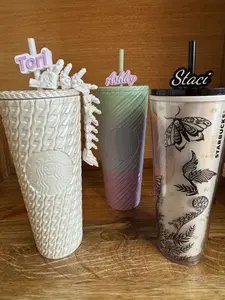 Custom Name Tumbler Topper – Personalized Straw Charm (Tumbler Not Included)