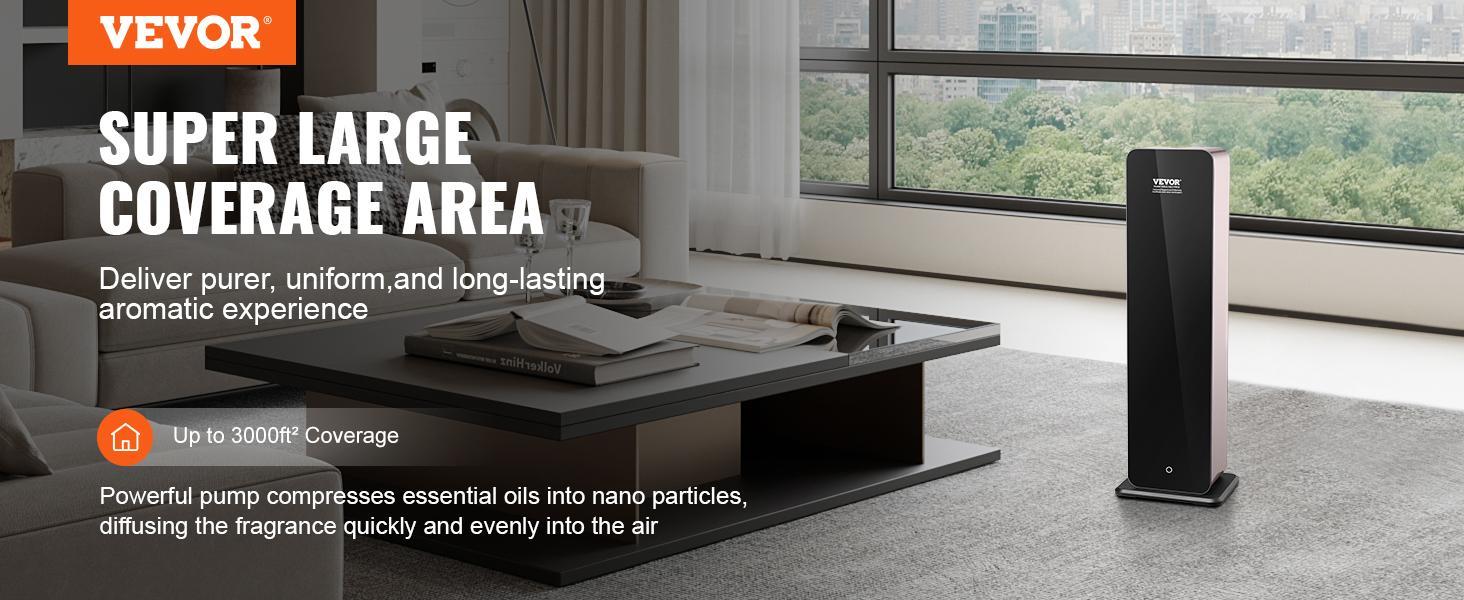 VEVOR Scent Air Machine, 950ml Bluetooth Smart Cold Air Diffuser, 3000sq.ft Waterless Essential Oil Scent Air Diffuser, Floor Standing Aromatherapy Machine for Large Room, Office, No complimentary incense VEVOR Scent Air Machine, 950ml Bluetooth Smart Cold Air Diffuser, 3000sq.ft Waterless Essential Oil Scent Air Diffuser, Floor Standing Aromatherapy Machine for Large Room, Office, No complimentary incense