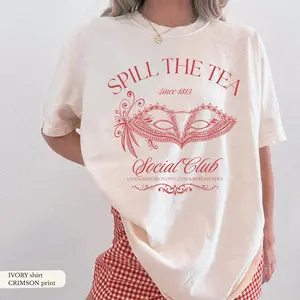Regency Era Vintage Tee, Spilling the Tea Shirt, Social Club Tshirt, Society Papers, Period Drama Aesthetic Gift, Bridgerton inspired shirt