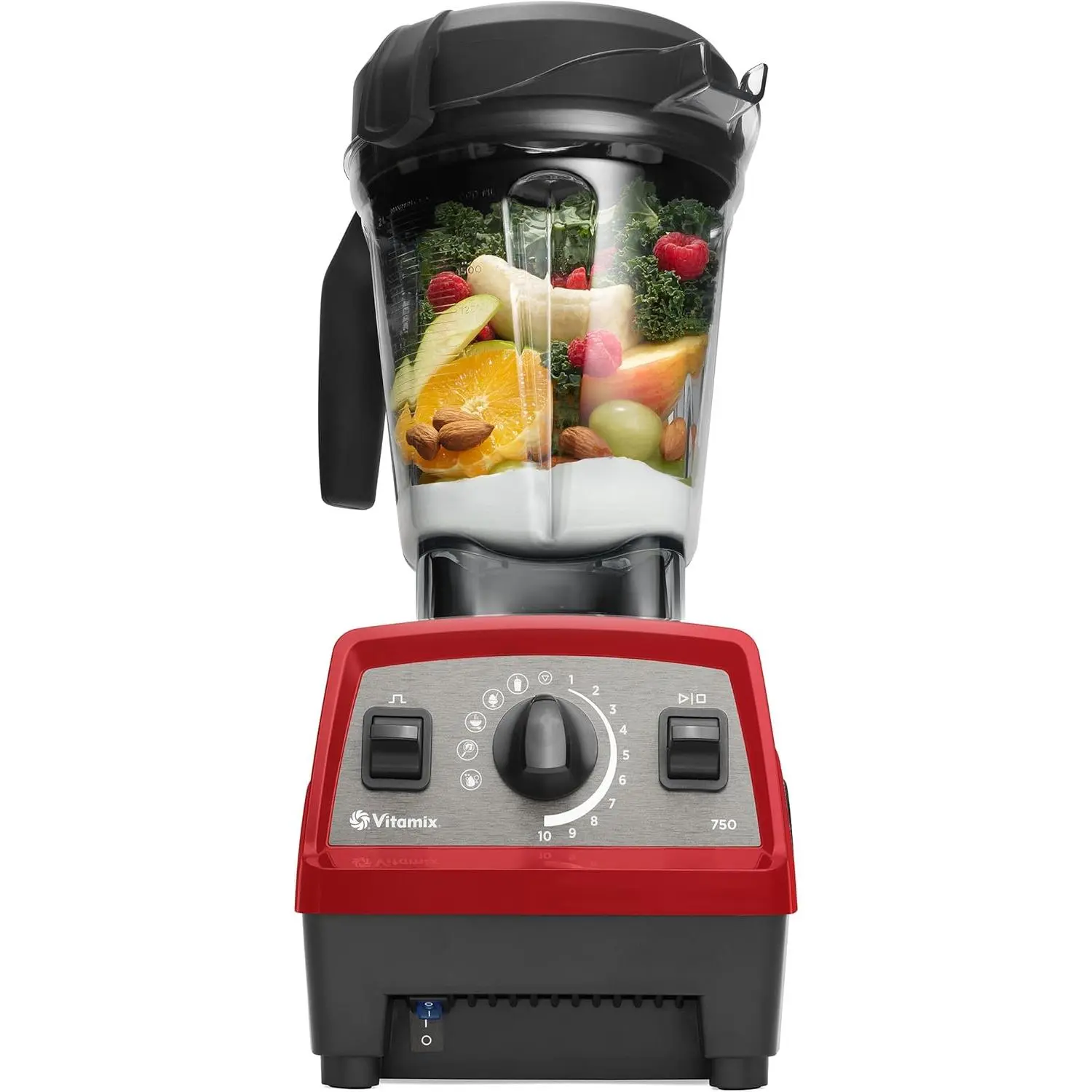 Vitamix Propel Series 750 Professional-Grade Kitchen Blender - 4 Blending Programs, Self-Cleaning, 64 Oz Container, Stainless-Steel Blades, Red, Puree Function, For Shakes, Countertop Use, Smoothie Bowl Prep
