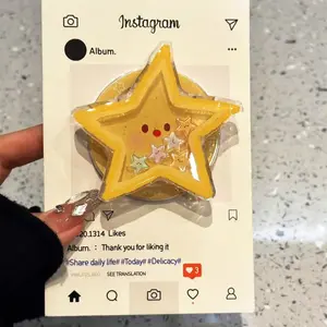 Korea Cute Cartoon Quicksand Starfish for Magsafe Griptok Holder Phone Finger Ring Stand Support for iPhone 15 Bracket, Phone Grip, Finger Ring Grip, Playful Accessory, Fun Phone Stand, Smooth Finish, Lightweight Holder, Magnetic Phone Mount