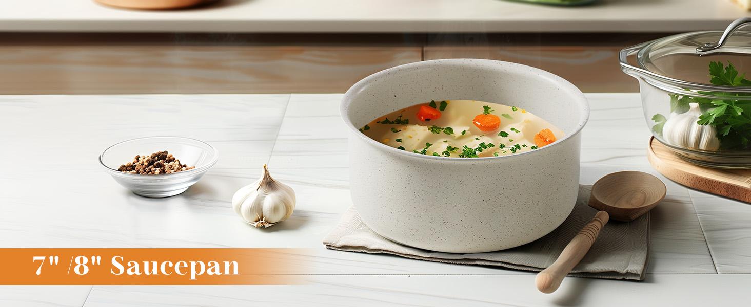 【Deal】12-Piece Nonstick Pots and Pans Set - Kitchen Cookware with Removable Handles - Ideal for Home Cooking, Cream White