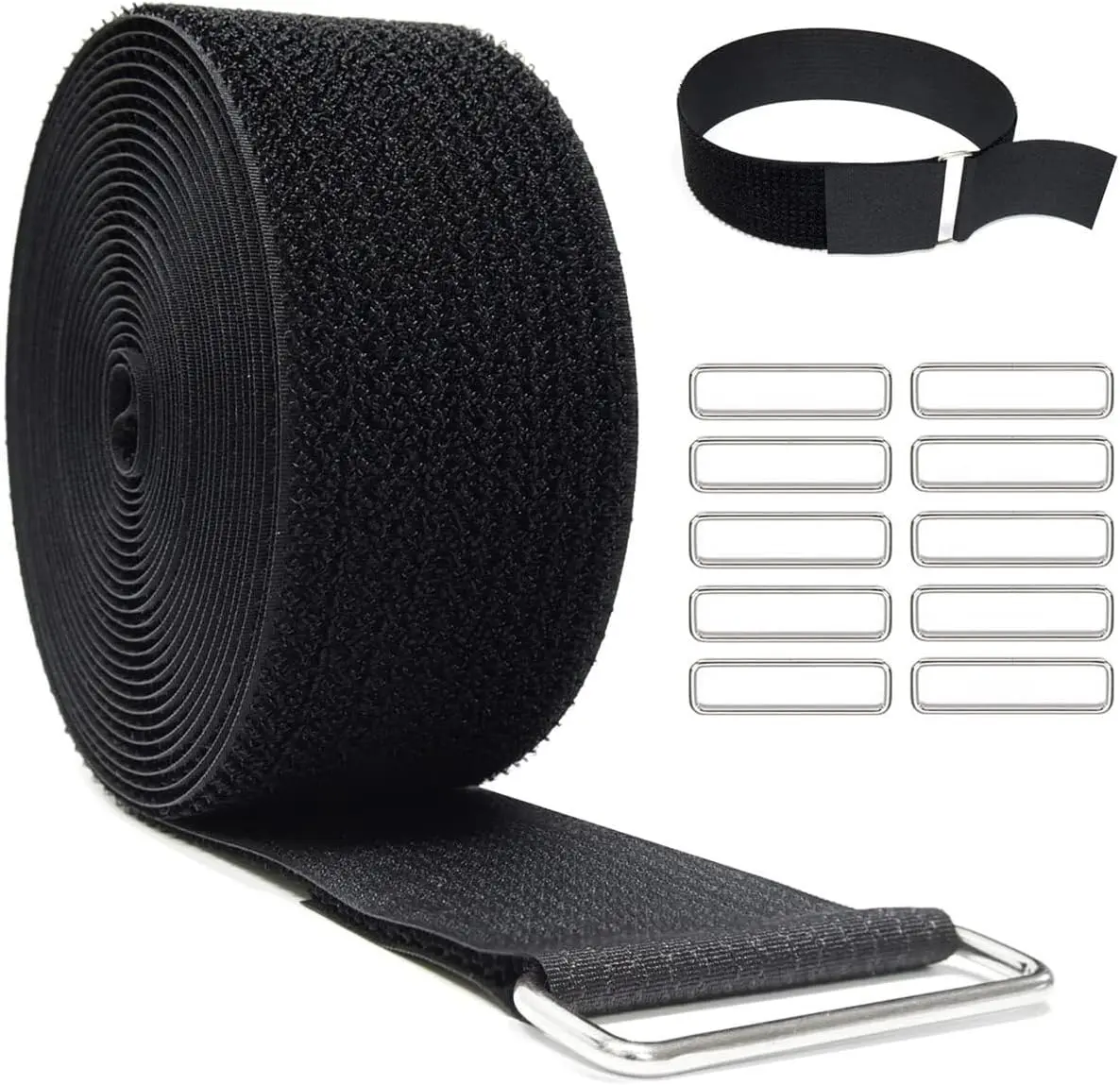 Heavy-Duty 1.5" x 16ft Tie-Down Straps with 25 Metal Buckles | 50lb Load Capacity Cut-to-Length Nylon Security Straps | Adjustable Fastening Straps for Furniture Anti-Tip, Roof Rack Cargo, Camping Gear & Cable Management