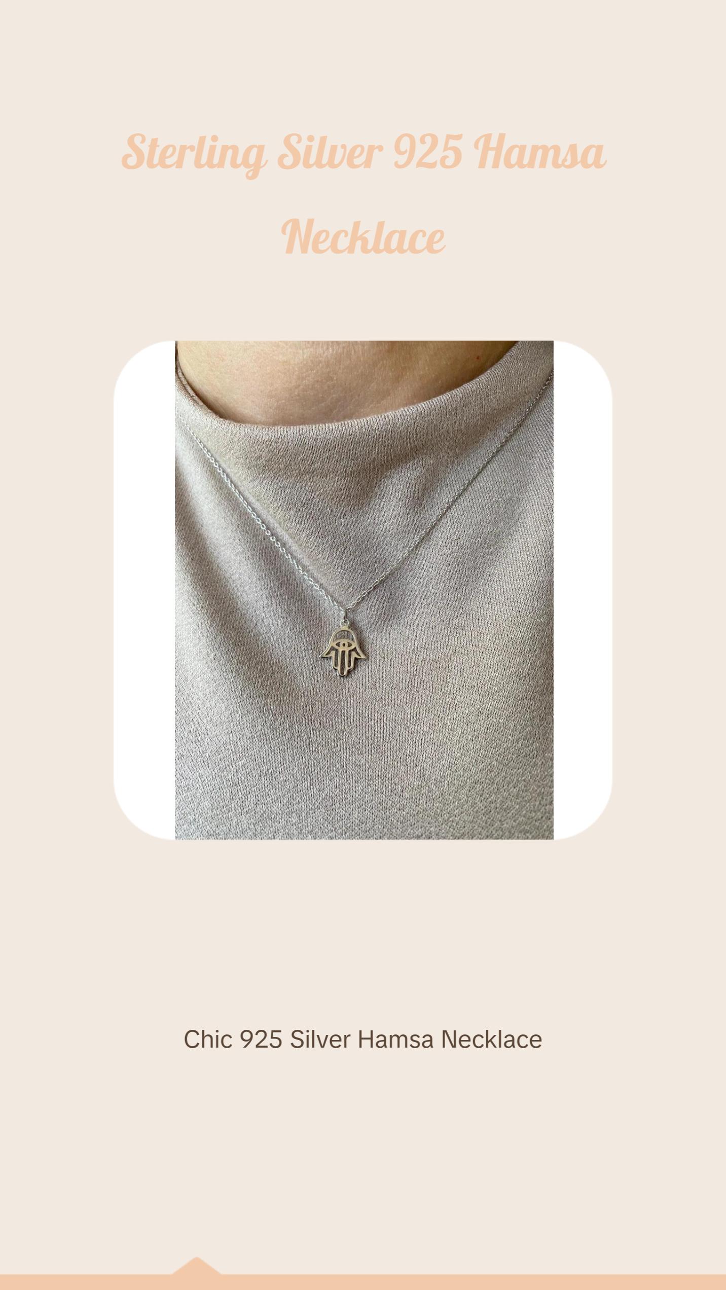 Sterling silver 925 Hamsa necklace