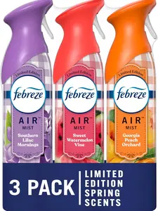 Air Mist Air Freshener Spray, 3-Pack 8.8oz, Odor-Fighting Scents for Home Bathroom Kitchen