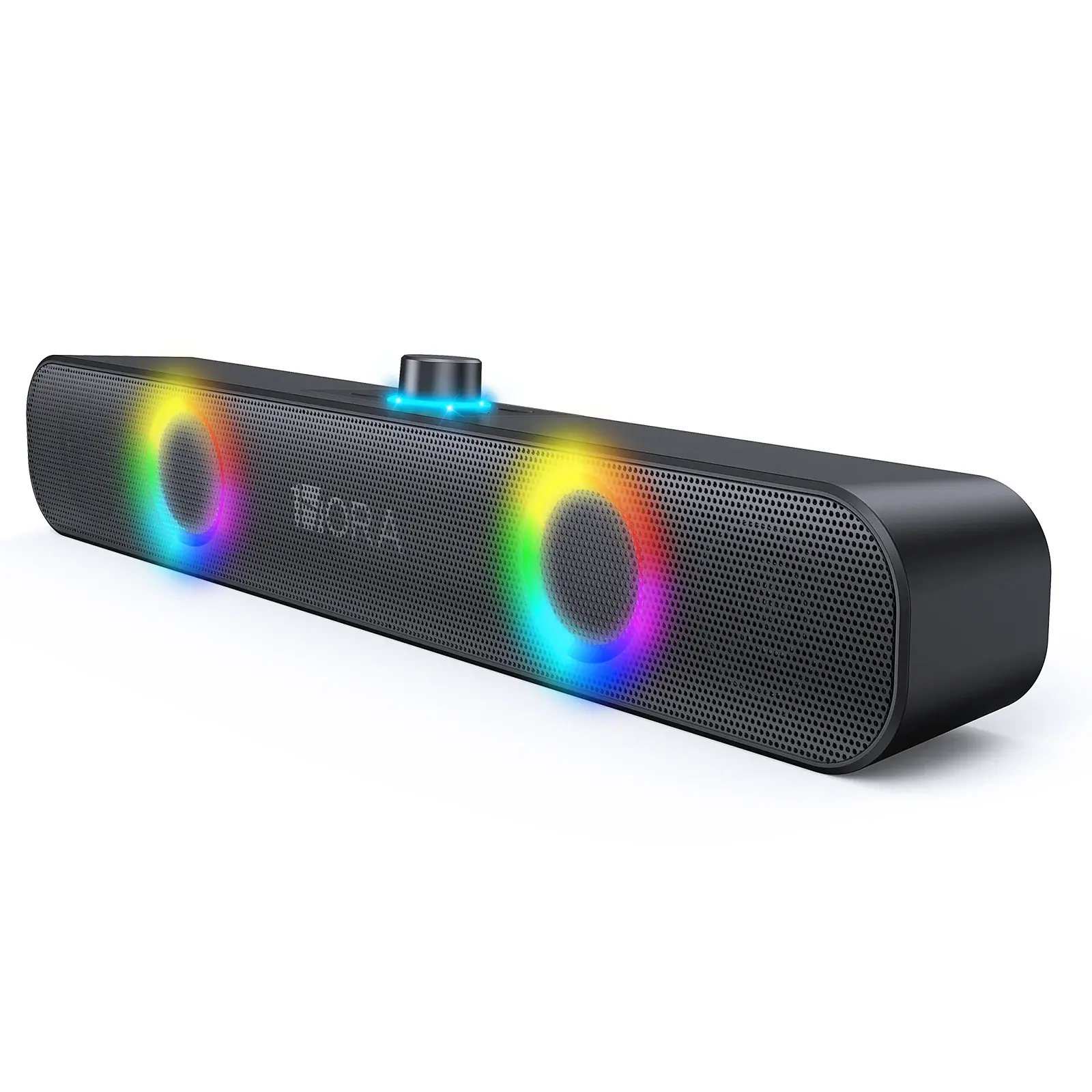 1Hora BOC241 Bluetooth Speakers with RGB LED Lighting, Stereo Sound, Auxiliary Input, Wireless & USB Connectivity - PC & Laptop Soundbar for Gaming & Work-from-Home Audio Setup