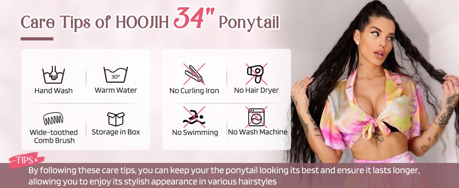 Final Stock：REECHO 34 Inch Extra Long Drawstring Pony Tails Hair Extension Fluffy Wavy Blonde Synthetic Fiber for Women Full Thick Lightweight Secure Fit