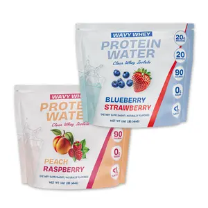 Wavy Whey Clear Protein Water 20 Servings 20G Protein 100% Grass Fed Whey Protein Isolate 90 Calories Dietary Supplement