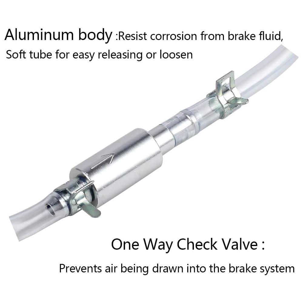 Brake Bleeder Hose - One Way Check Valve Tube Bleeding Tool Kit for Hydraulic System Bleeding,Universal Brake Fluid Bleeder Ki for Car Motorcyle Clutch, Soft Tube with Metal Clips Brake Bleeder Hose - One Way Check Valve Tube Bleeding Tool Kit for Hydraulic System Bleeding,Universal Brake Fluid Bleeder Ki for Car Motorcyle Clutch, Soft Tube with Metal Clips