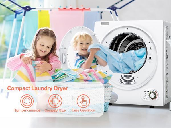 Euhomy 110V Portable Clothes Dryer 850W Compact Laundry Dryers 1.5 cu.ft Front Load Stainless Steel Electric Dryers Machine with Stainless Steel Tub for Apartment,RVs,Dorms,White Easy Control Euhomy 110V Portable Clothes Dryer 850W Compact Laundry Dryers 1.5 cu.ft Front Load Stainless Steel Electric Dryers Machine with Stainless Steel Tub for Apartment,RVs,Dorms,White Easy Control