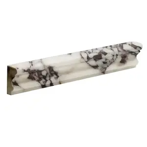 Calacatta Viola Imperiale Marble 2X12 Milano Chairrail Trim Polished or Honed
