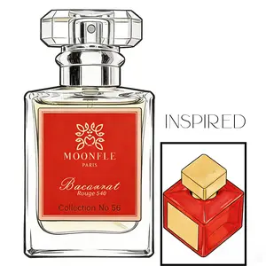 No.56 ROUGE 540 2017 Oriental Rloral Top:Almond Saff-ron  Middle:Jasmine Cedar  Base:Ambergris Wood Mu-sk Size: 30ML 1oz MONFLE Women Long Lasting Oil Base Fragrance Parfume