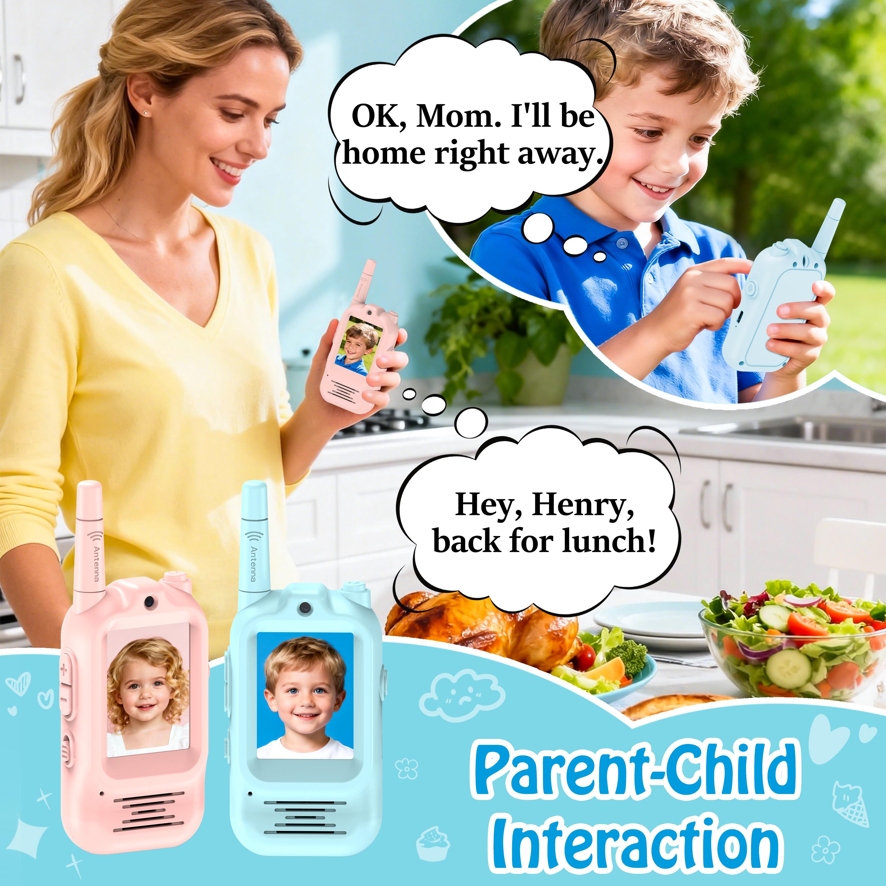 Video Walkie Talkies for Kids, Christmas Gift Handheld Rechargeable Video Intercom Kids Walkie Talkies, Indoor Outdoor Toys for Family Games, Outside, Camping, Hiking for Boys Girls Ages 3-12 (Blue/Pink) Video Walkie Talkies for Kids, Christmas Gift Handheld Rechargeable Video Intercom Kids Walkie Talkies, Indoor Outdoor Toys for Family Games, Outside, Camping, Hiking for Boys Girls Ages 3-12 (Blue/Pink)