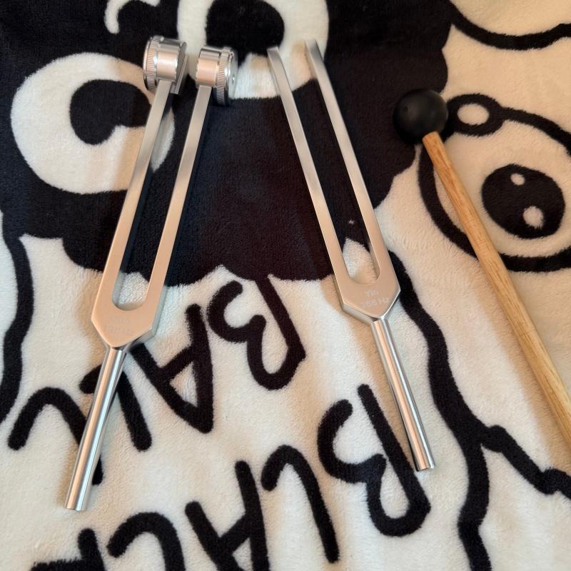 Home spa-grade sound therapy set-5-frequency tuning fork (128Hz–384Hz) with activation stick.Designed for deep relaxation, anxiety relief, distraction reduction, and energy boosting.Also makes an elegant table decoration.