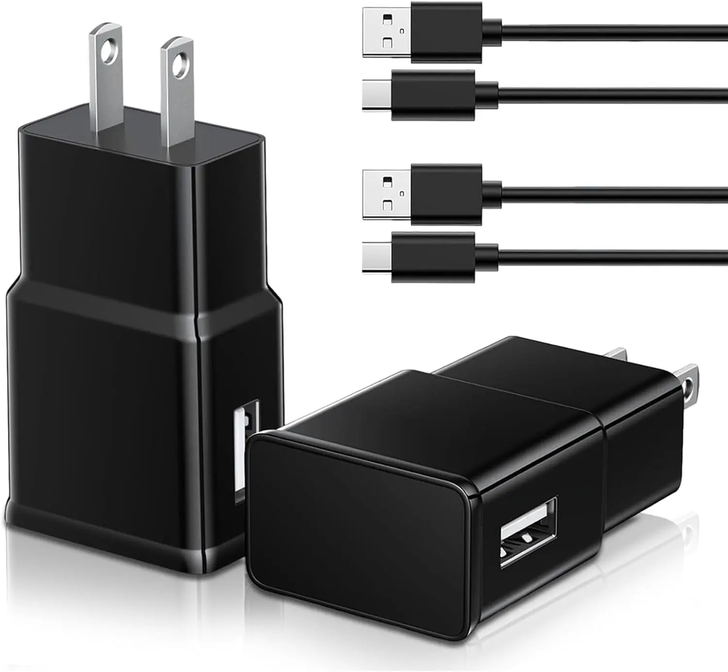 USB Charger Block，USB C Android Phone Wall Charger Block with Charge Cable Cord for Samsung Galaxy S25/ 24/23/ 22/21/ 20/10/ 10 Plus/ 10E/ 9/8/ Note 8/9/ 10/20 etc