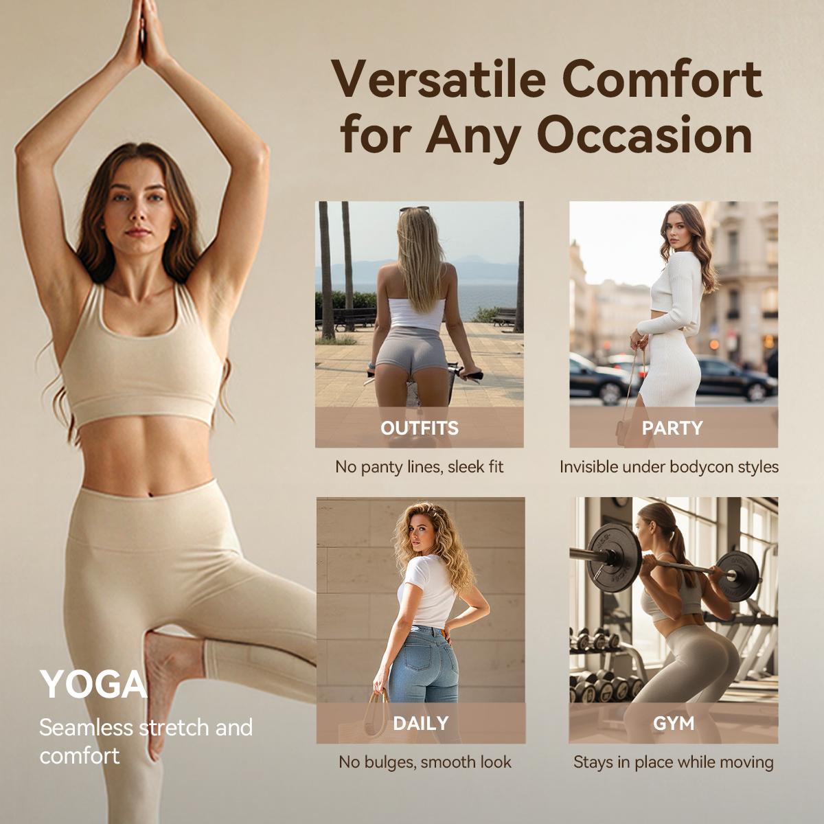 LUCKMEEY Camel Toe Cover Thongs for Women - G-String, Seamless Design, Basic Fit, Machine Washable, Comfortable Underwear - Workout, Gym, Yoga, Running, Activewear, Leggings - underwear for women