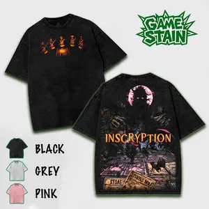Inscryption Game graphic v2 Washed Tshirts, Hoodie Gift For Gamer, apparel Menswear Top Casual, Gaming Top graphic t-shirts print back fan gamer Fabric Seamless Menswear