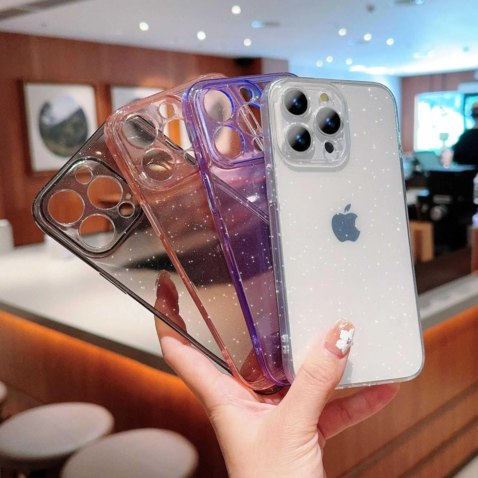 For iPhone 17 Pro Max Case Clear For iPhone 16 Cover For iPhone 12 Glitter TPU For iPhone 15 Soft Case For iPhone 14/13 FFEF45PLFEF