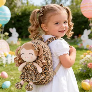 Gloveleya 9" Spring Princess Doll Backpack — My First Easter Basket Alternative & 2-in-1 Preschool Bag for Toddlers 2-6, Soft Plush Travel Companion with Detachable Cuddly Toy