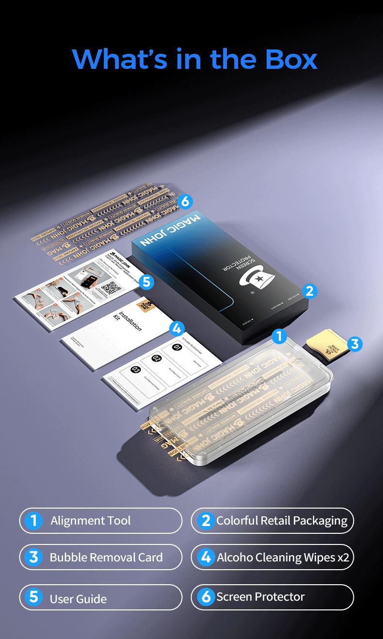 New MAGIC JOHN Premium Upgraded Privacy Screen Protector Dustproof Bubble-Free Design Ultra-Clear for iPhone & Samsung