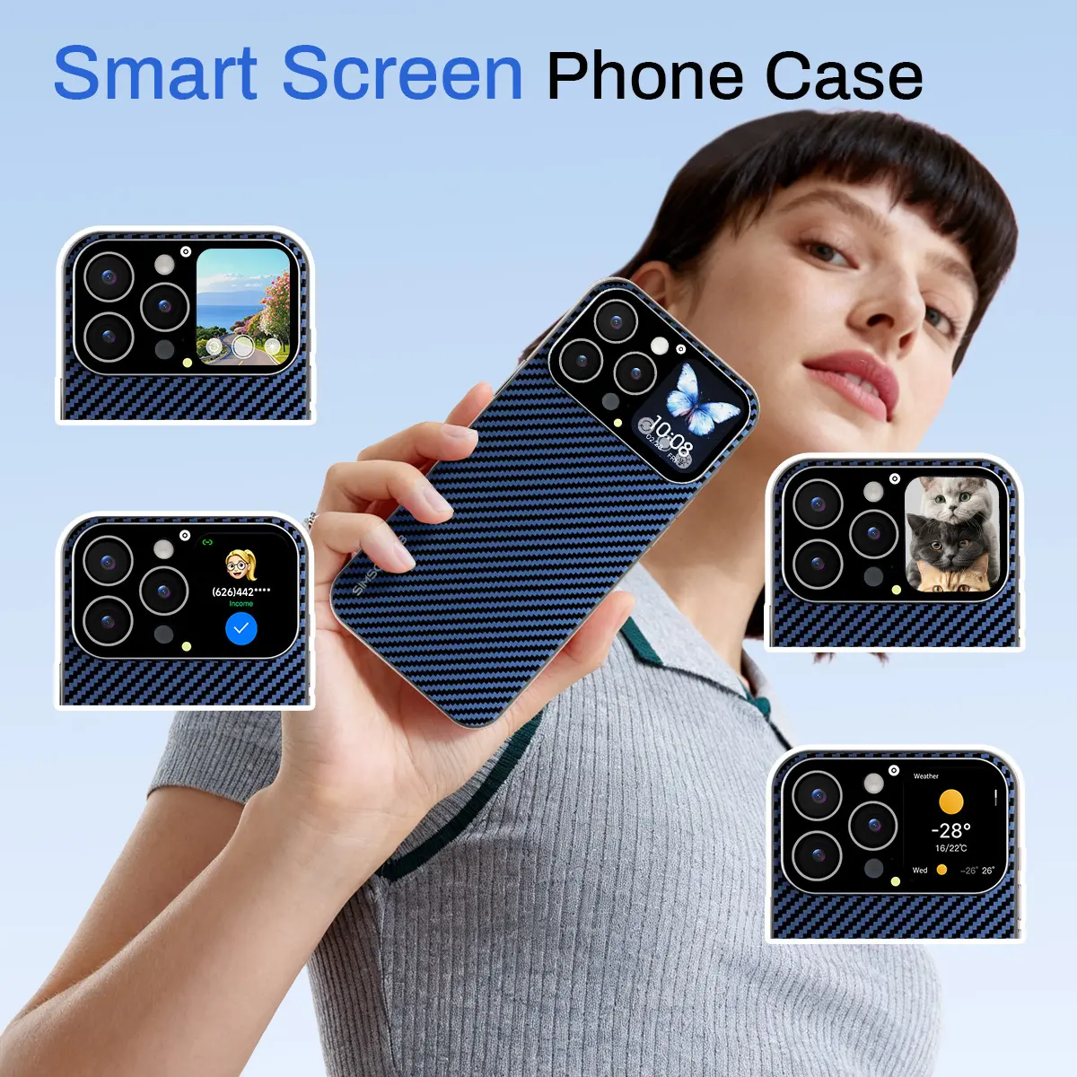 HD Screen Protective Phone Case, Customizable Video Live Wallpapers & Static Wallpapers, Real-Time Information Alerts, Photo Preview, Remote Shutter Control, Magnetic Charging, Full Phone Protection, Compatible with iPhone 13/14/15/16 & iPhone 17