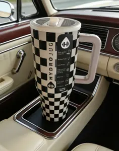 HydroJug 40oz  Checkered Water Bottle | Cup Holder Friendly, Stainless Steel | Stay Hydrated in Style! Drinkware Flasks Insulated Mug Tumbler Bottled Portable