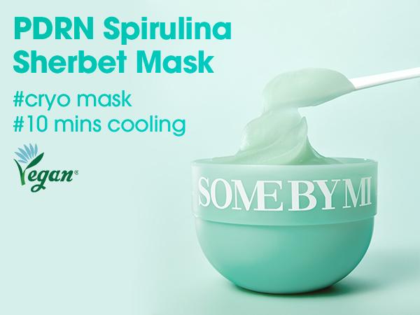 Vegan PDRN Spirulina Sherbet Mask (1g*10ea) - Cooling Routine for Summner Makeup - Soothing Modeling Mask - Cryo Mask - Korean Skin care Calming