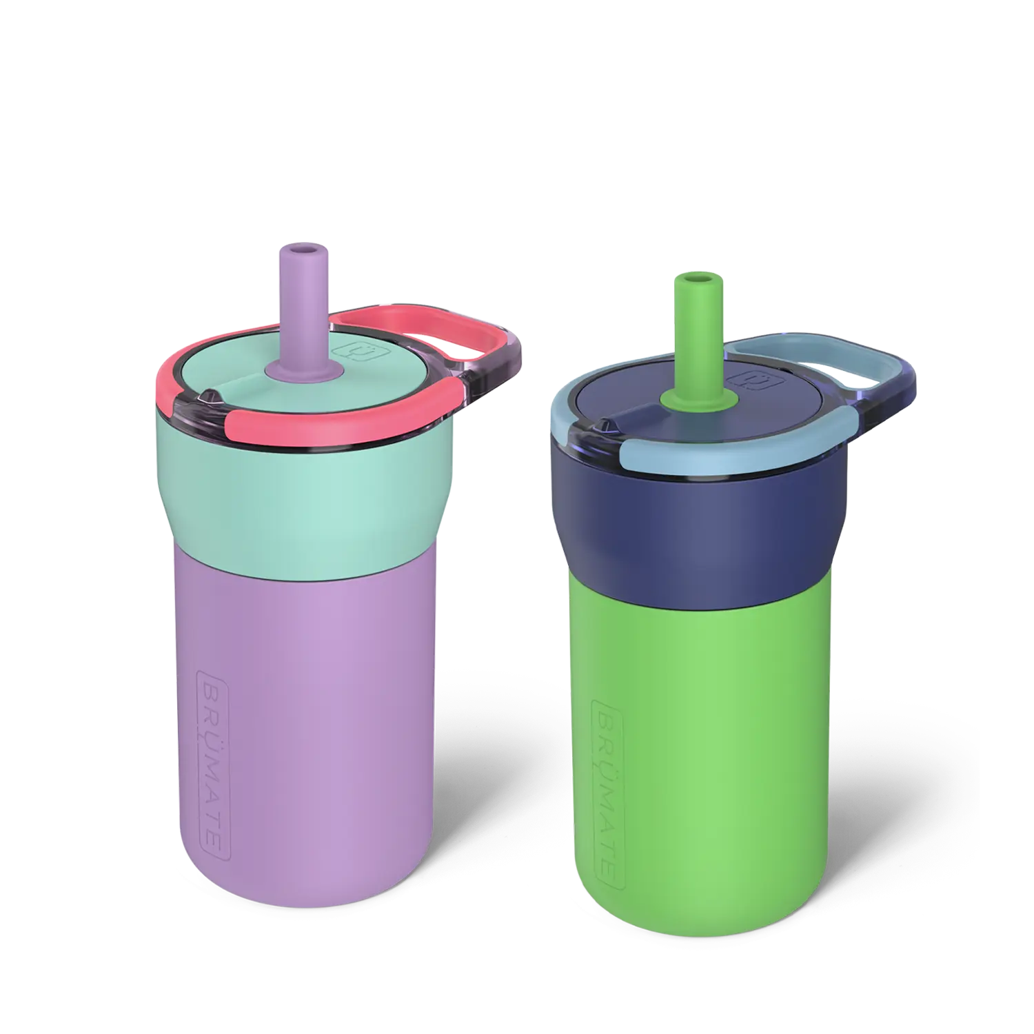 2-Pack Bundle: BrüMate Leap 12oz Kids Straw Tumbler | 100% Leakproof Prevents Spills | Silicone Sleeve Protects From Dents & Dings | Keeps Ice 24+ Hours | Cup Holder Friendly