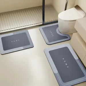 3pcs Bathroom Floor Mat Toilet Mat Set, Non-slip And Stain-resistant, Super Absorbent And Quick-drying, Machine Washable And Non-slip Backing, Safe And Easy To Clean, Suitable For Any Home Hotel Shower Room, Home Decoration