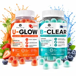 Glow & Clear Duo Gummies – Skin Brightening & Clear Skin Support | Carotenoid Blend + Vitamins B3, B5 | Promote Radiance, Even Tone & Balanced-Looking Skin | Strawberry & Blueberry | 60 Gummies Each