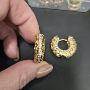 Earrings Hoop Gold Plated 14k