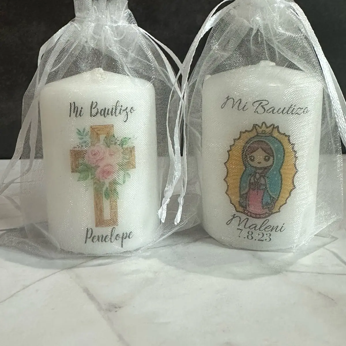 12Pcs Personalized Baptism Candles | Personalized Candles Favors for Baptism| Baptism Boy | Baptism Girl