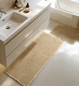 Furicher Large Waffle Bath Mat Set, Non Slip Bathroom Mat Set, Ultra Absorbent Bath Mats for Bathroom Decor, Extra Soft Floor Bathroom Rugs Sets 2 Piece, Washable Bath Rugs Set (20"×47" and 16"×24")