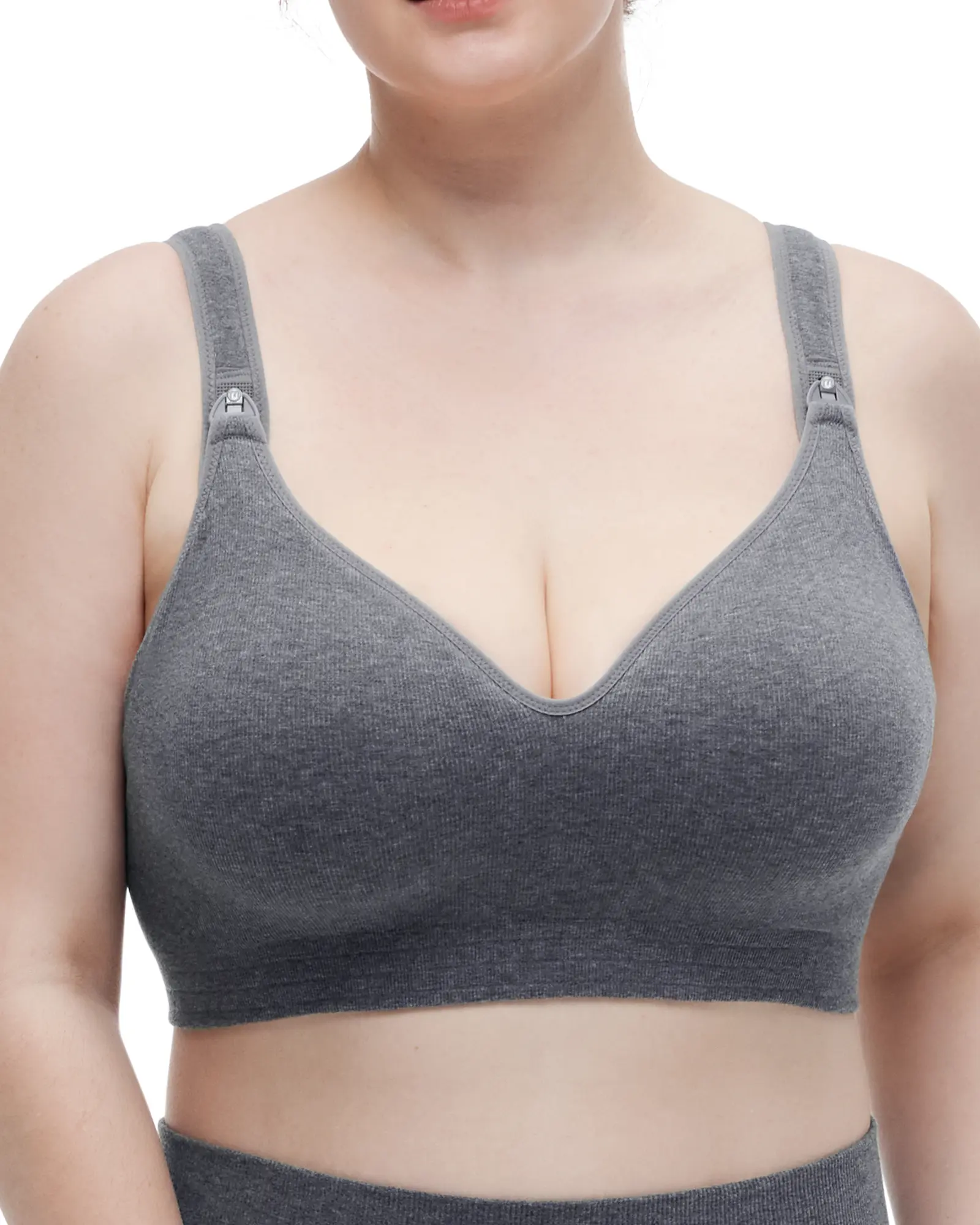 Momcozy Busty Nursing Bras, U.S.Cotton Wirefree Fixed Padded Maternity Bra, Full Coverage Adjustable Fit Postpartum Outfits Soft Breathable Underwear