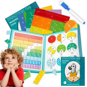 Magnetic Fraction Demonstration Book - Hands-On Math Manipulatives, Perfect Educational Party Favors & Learning Toy for Kids