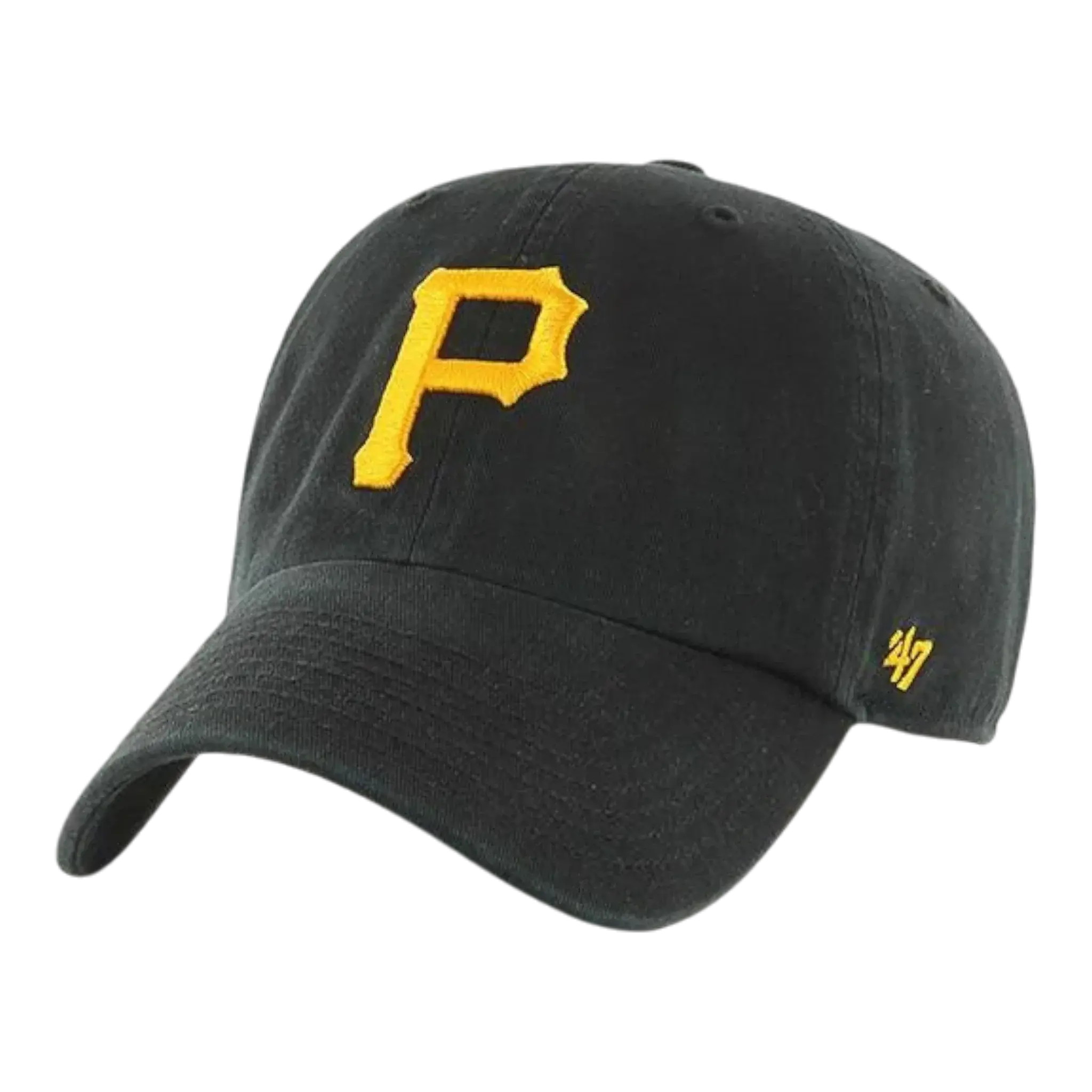 47 Brand Clean Up Pittsburgh Pirates Strapback in Black | Adjustable Cap