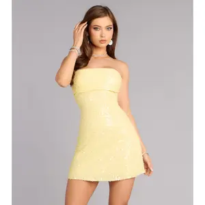 Glam Agenda Sequin Beaded A-Line Mini Dress